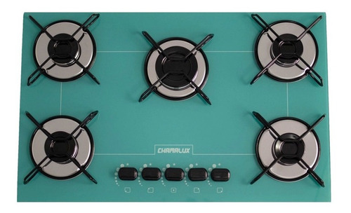 Fogão cooktop gás Chamalux Luana 5 bocas verde-água 127V/220V