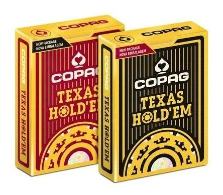 Imagem 2 de 5 de Baralho De Poker Texas Hold' - Kit Preto E Borgonha - Copag