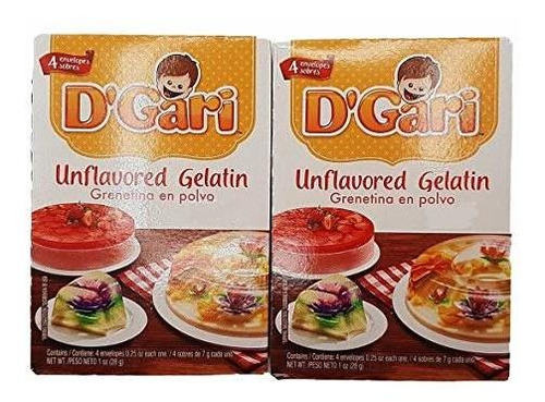 Gelatina - Paquete D Gari De 2 Gelatinas Sin Sabor 1 Oz, Ref