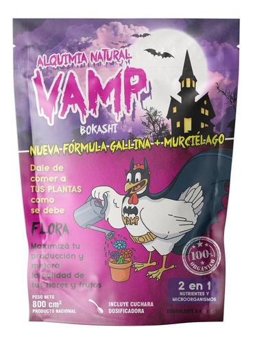 Imagen 4 de 10 de Vamp Bokashi Guano De Gallina Y Murcielago Floración 800 Cm3