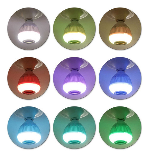Lâmpada Bluetooth Led 12w Music Rgb Caixa De Som + Controle