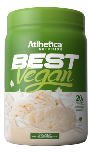 Suplemento Em Pó Atlhetica Nutrition Best Vegan Proteína Vegana  Sabor Cocada Em Pote De 500g