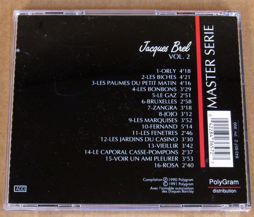 Cd Frances - Jacques Brel - Master Serie Vol.2 ***excelente! (Usado)