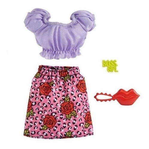 Imagem 1 de 4 de Roupa Da Barbie Blusa Lilás E Saia Rosa Ms