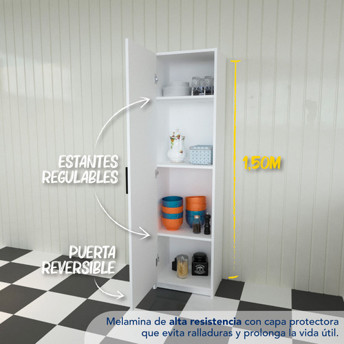 Mueble Organizador Despensero 1 Puerta Centro Estant Dis1