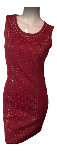 Vestido Rojo Oscuro Talle S/m Nuevo Con Tul En La Espalda