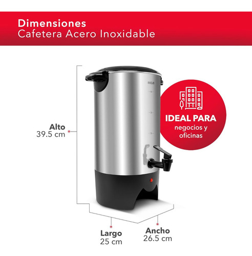 Cafetera Para Eventos Filtro Precolador 40 Tazas 6 Litros