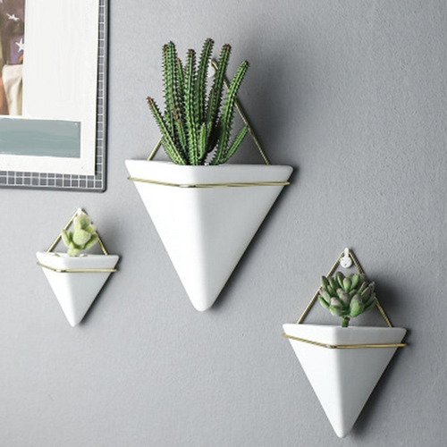 = Maceta De Pared Triangular Maceta Geométrica Montada En