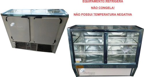 Balcão Refrigerado Expositor 1,25m Para Bebidas Refrigel 11 Estilo de vidro TEMPERADO 220V