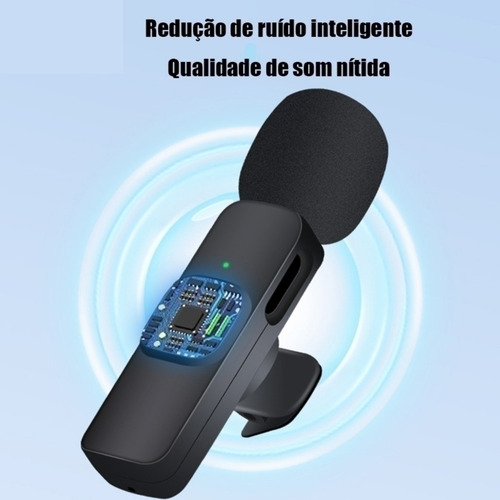 Microfone Sem Fio Duplo Lapela Universal Ios E Android Elite
