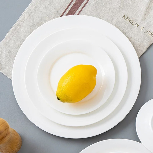 Pack 12 Plato De Postre Aperitivos Melamina Blanco 20cm