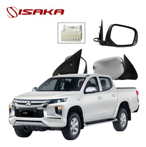 Espejo Electrico Derecho Cromo Mitsubishi L200 2016 17 18 19