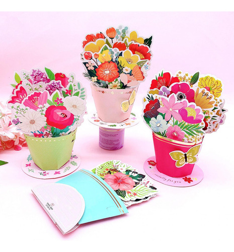 2025 4 Tarjeta Bouquet, Del Día De La Madre, Decoración A
