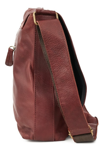 Imagen 5 de 10 de Morral Cuero Hombre Briganti Bolso Vestir Liso Tapa Acc61560