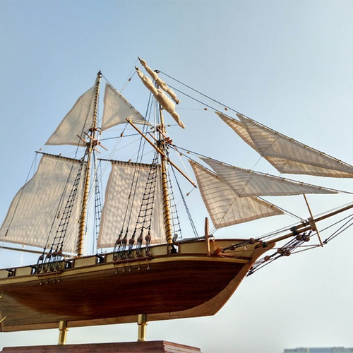 Kit De Barco Harvey 1847 Modelo 3d De Madera Cortada Con Lás