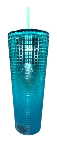 Vaso Starbucks Tumbler Gradient Grid Azul Turquesa