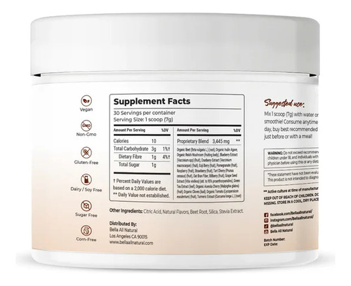 Ganoderma Plus Powder Antioxidante Bella All Natural Bebida