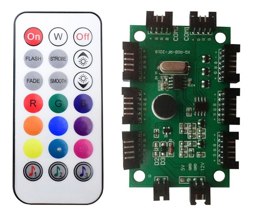 Kit 3 Coolers Led Rgb Rítmico Af-k1225 K-mex Com Controladora E Controle Remoto