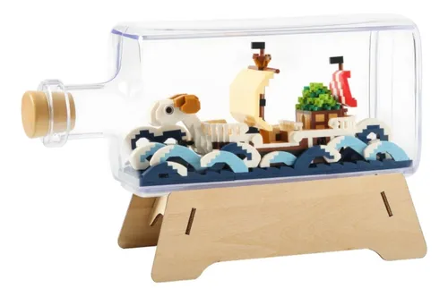 Hi-reeke Going Merry Ship In A Bottle - Juego De Microbloque