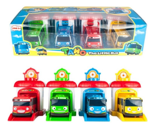 Juego De 4 Unidades/set Tayo The Little Bus Baby Garage Tayo