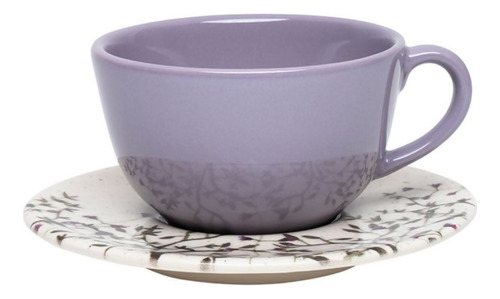 Taza De Té 200 Ml Cerámica Oxford Lilac Unni 6 Unidades Color Violeta