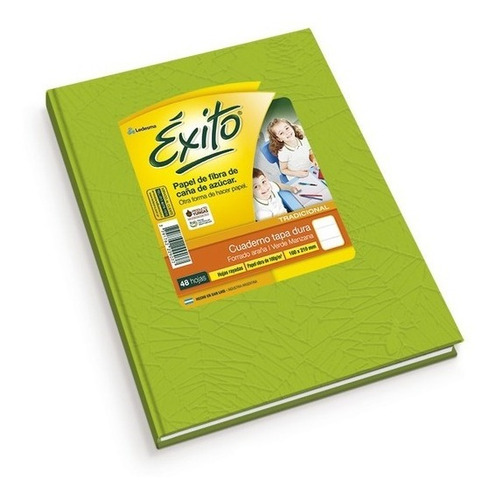 Cuaderno N°1 Cuadriculado Forrado Verde 48 Hojas Éxito X2