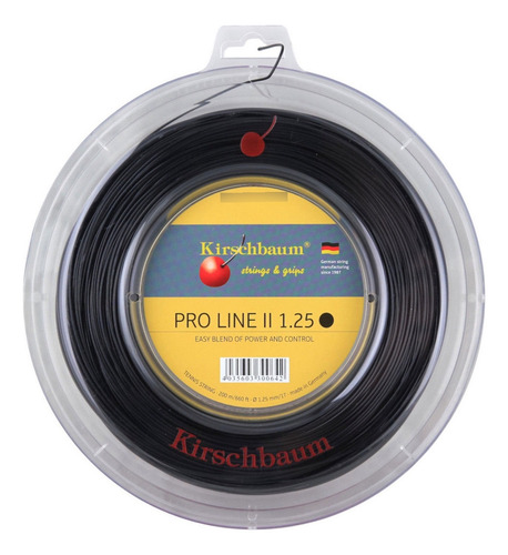 Cuerda Rollo Tenis Kirschbaum Pro Line 1.25 1.25 Mm Negro