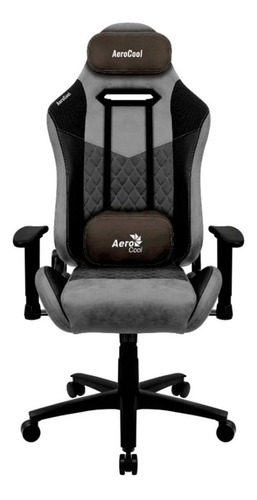 Silla de escritorio AeroCool Duke gamer ergonómica  ash black con tapizado de cuero sintético y gamuza sintética