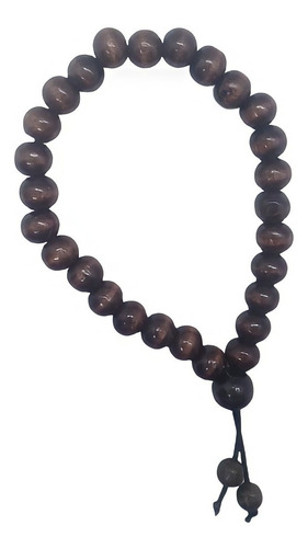 Imagem 1 de 5 de Pulseira Japamala 27 Contas De Madeira Marrom
