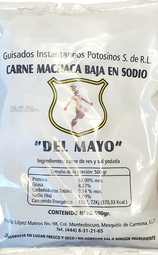 Carne Machaca Del Mayo De 500gr Racionada En Bolsitas De20gr