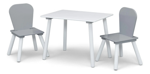 Mesa Y Sillas Infantil C Juguetero Blanco Gris Msi