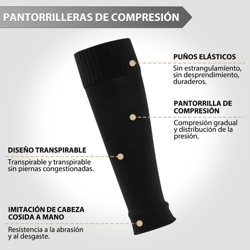 Medias Calcetas Futbol Antideslizante Set 6 + Pantorrillera