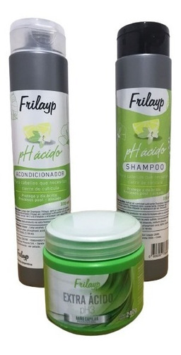 Imagen 1 de 5 de Shampoo + Acondicionador + Baño Acido X240g Frilayp