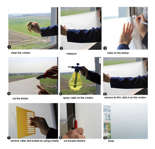 . Película De Ventana 3d Electrostatica Para Ventanas Baño