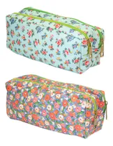 Comprar Cartuchera Grande De Flores Con Dos Cierres Utiles 22x10 Cm