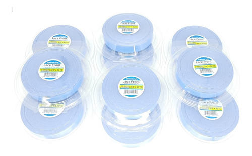 Fita Rolo Adesivo Lace Front Azul 36 Metros- Kit C/ 10 Fitas