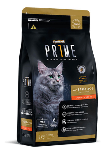 Ração Gatos Special Cat Castrados Prime Salmão/arroz 1kg