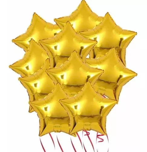 Globos Metalizados Estrella Numero Cotillon Decorar 5&Quot; 10&Quot;  18&Quot;