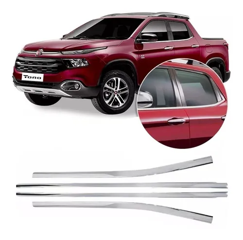 comprar Jogo 4 Frisos Pestana Janela Fiat Toro Cromado 2015 2018