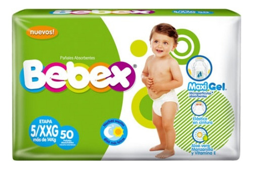 Pañal Bebex Etapa 5 Xxg X100 - Unidad a $1510