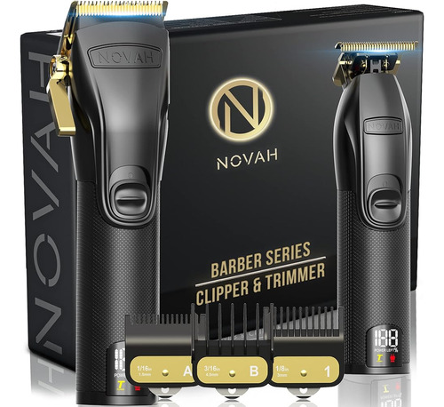 Novah® - Cortadora De Pelo Profesional Para Hombres, Corta. Color Serie Barber - Oro