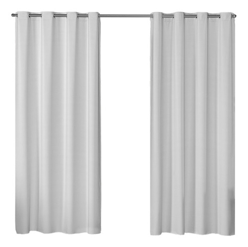 Cortinas Sala Blackout 2,80x2,80 Blecaute 2 Metros Cinza Cor Branco