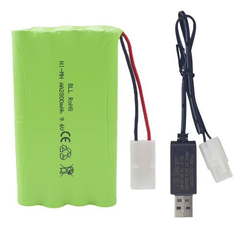 Puoo Aa 9.6v 2800mah Bateria Recargable Con Enchufe Tamiya Y