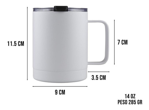 Imagen 6 de 10 de Termo 14oz De Acero Inoxidable Térmico Taza Para Café 414ml