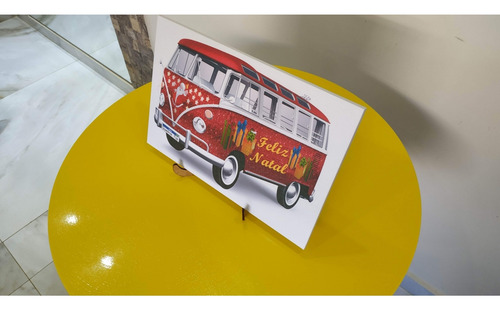 Imagem 2 de 6 de Quadro Decorativo Kombi De Natal Em Mdf 6mm Tam Impressão A4