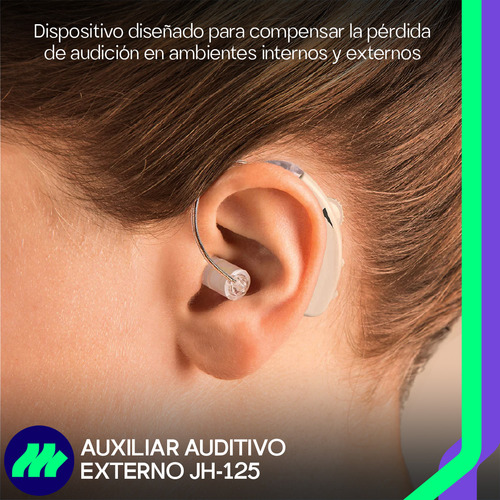 Audífono Amplificador Auxiliar Auditivo Sordera Amplificación Silenciosa Rango de Frecuencia 950Hz-3500Hz Baja distorsión