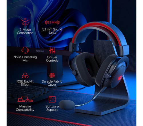 Auriculares Gamer Redragon Zeus Pro Wireless H510-pro