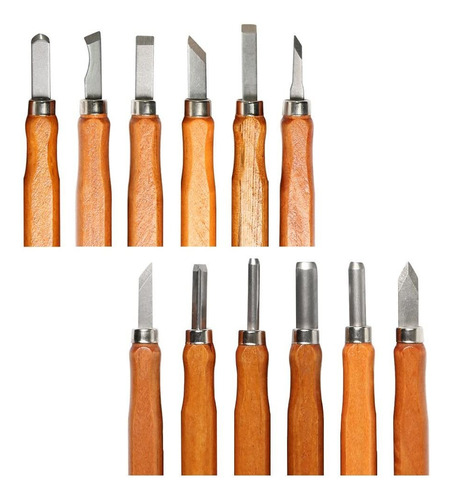 12 Piezas Herramientas Para Tallar Madera Cuchillo De Cincel