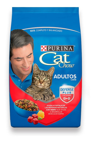 Alimento Para Gatos Cat Chow 8 Kg Carne(1 Saco)super