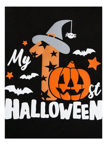 Conjunto Bebe Unisex Body, Pant Y Gorro Mi Primer Halloween